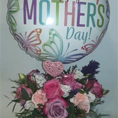 Florist choice Hatbox and balloon